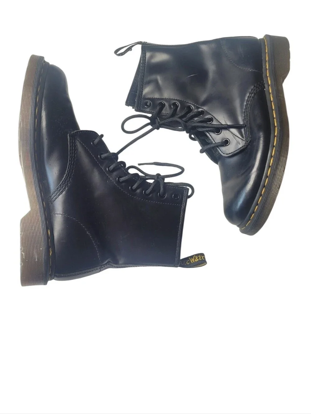 Dr. Martens Boots Women's Size 8 1460 Slip Resistant Combat Black Leather